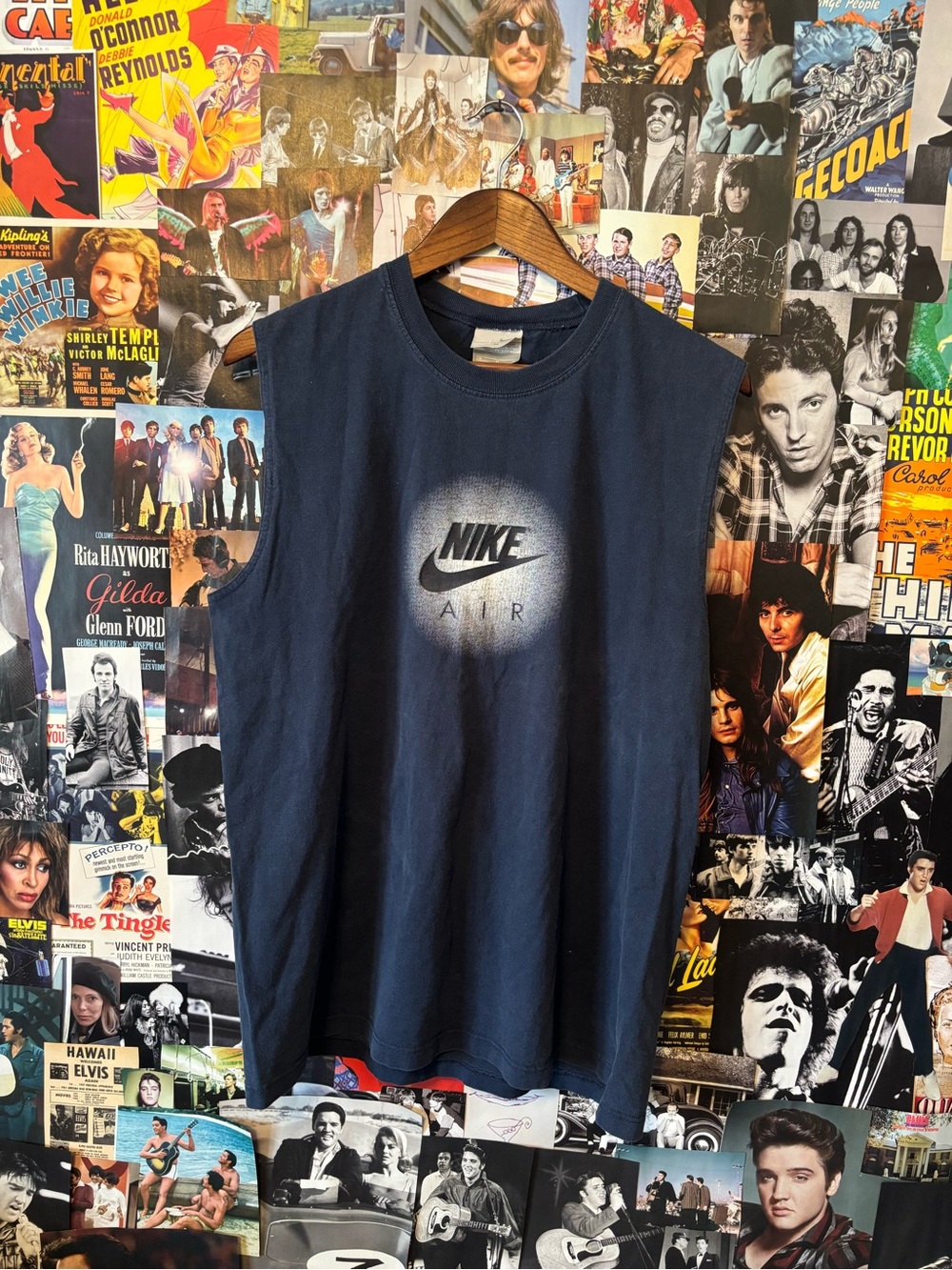 Nike Air Navy Blue Sleeveless Tank Top with White Logo